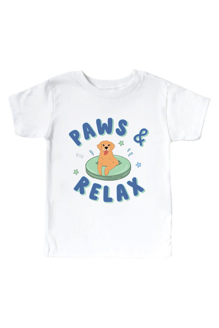 summer dog and floaties graphic tee for kids and babies
