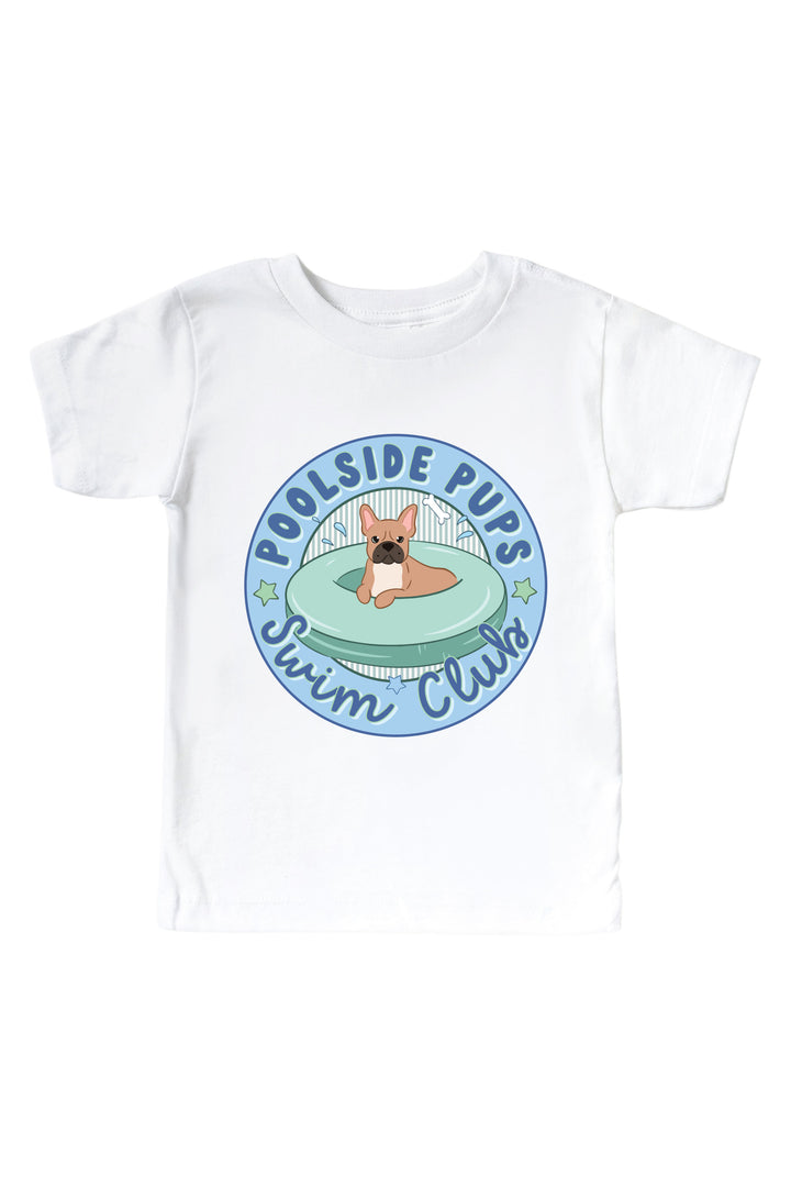 summer dog and floaties graphic tee for kids and babies