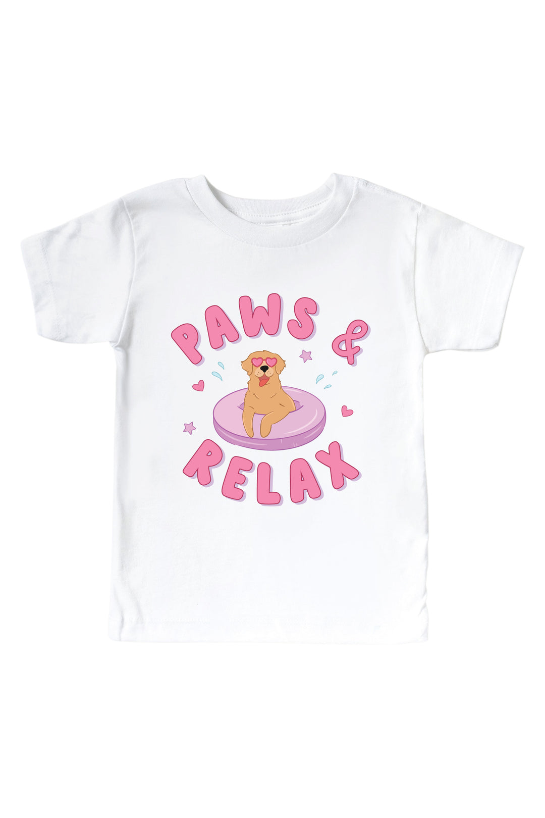 summer dog and floaties graphic tee for kids and babies