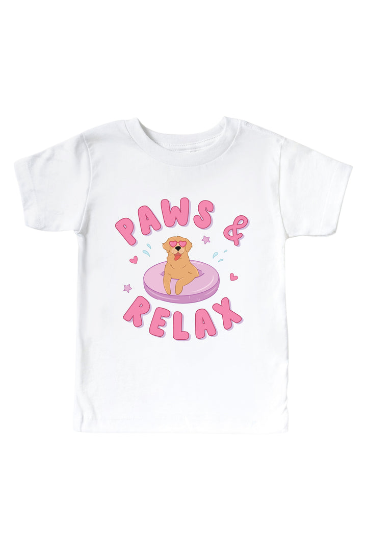 summer dog and floaties graphic tee for kids and babies