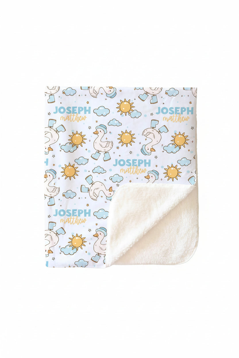 Silly Goose Personalized Kids Blanket | Blue