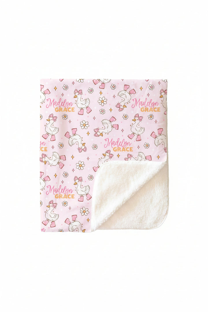 Silly Goose Personalized Kids Blanket | Pink