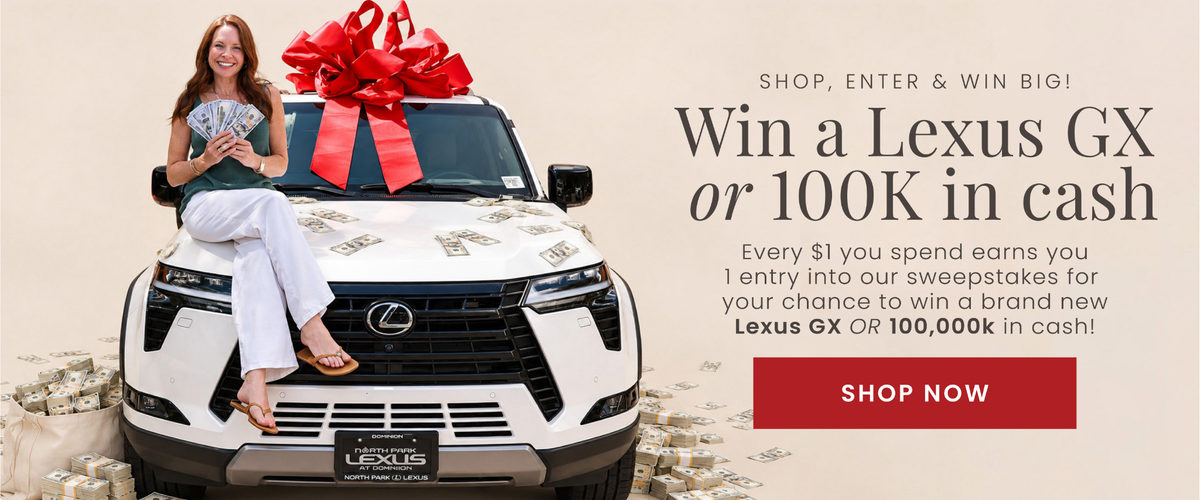 Caden Lane Sweepstake promo banner. 

"Shop, Enter & Win Big! Win a Lexus GX or 100k in cash. Every $1 spend earns you 1 entry into our sweepstake for your chance to win a brand new Lexus GX or 100,000k in cash! SHOP NOW"