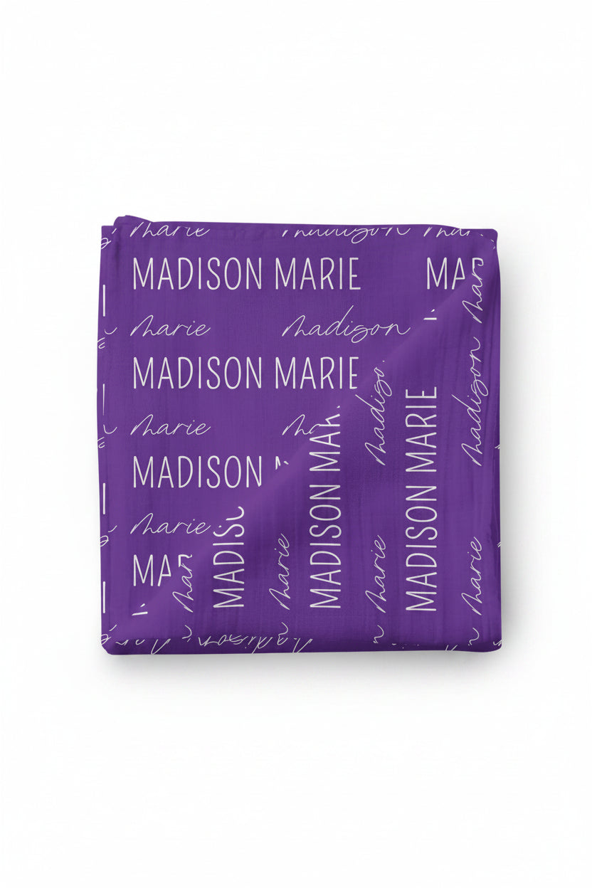 personalized swaddle blanket purple