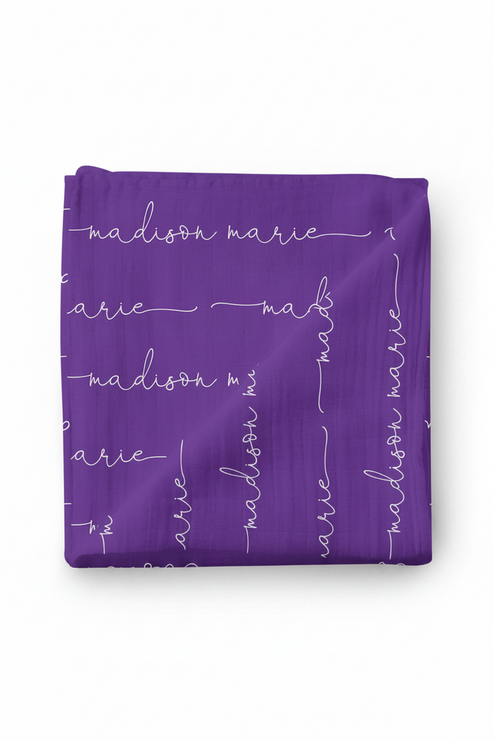 personalized swaddle blanket purple