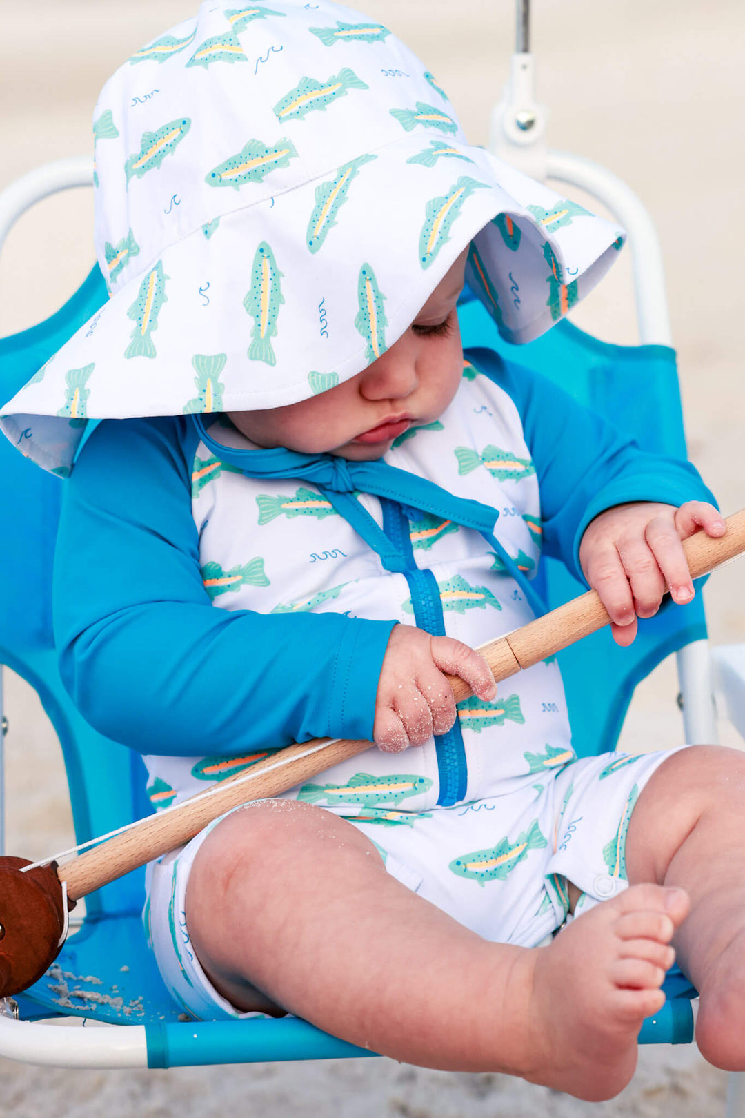 tiny trout sun hat and swim romper 