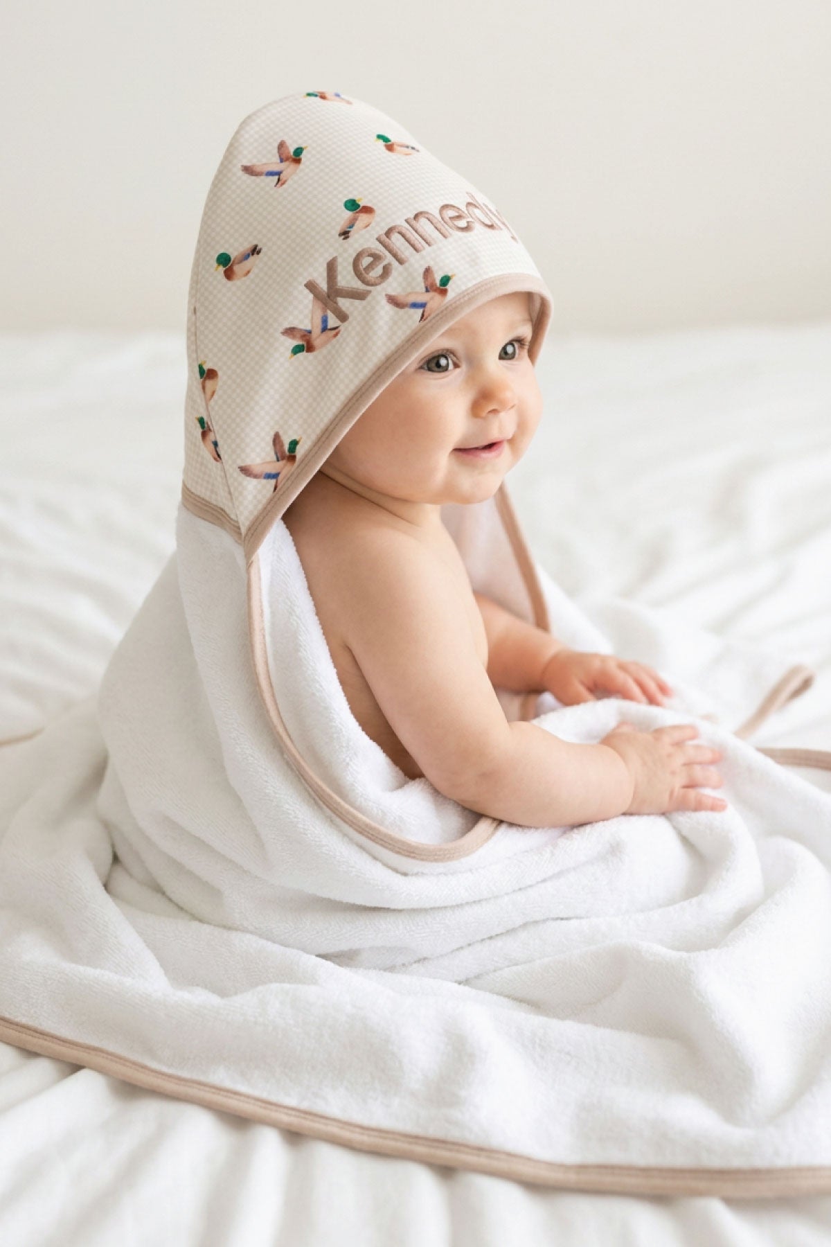 Embroidered Bamboo Hooded Towel | Little Mallard
