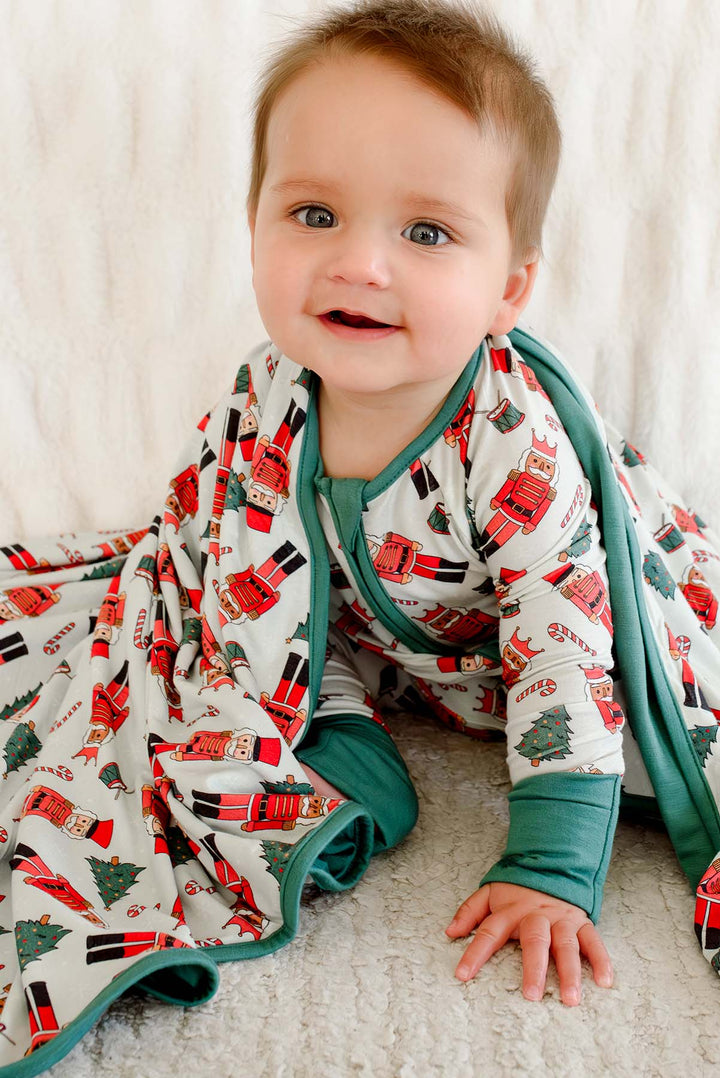Double-Sided Bamboo Blanket | Toy Soldier Green