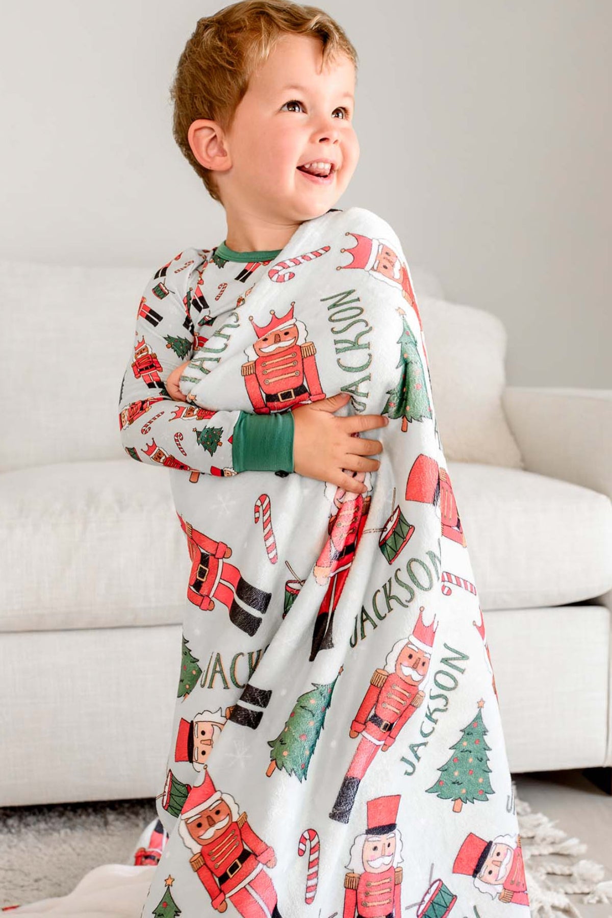 Personalized Kids' Blanket | Toy Soldier Green