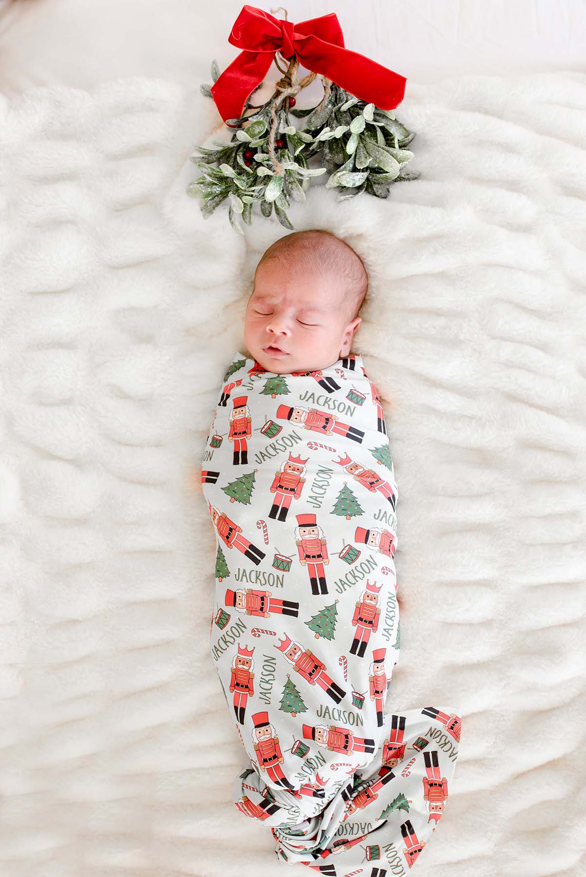 Personalized Swaddle Blanket | Toy Soldier Green