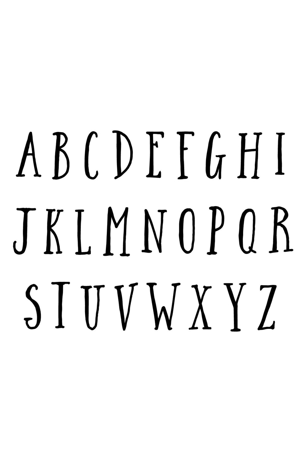 Caden Lane black alphabet letters on a white background