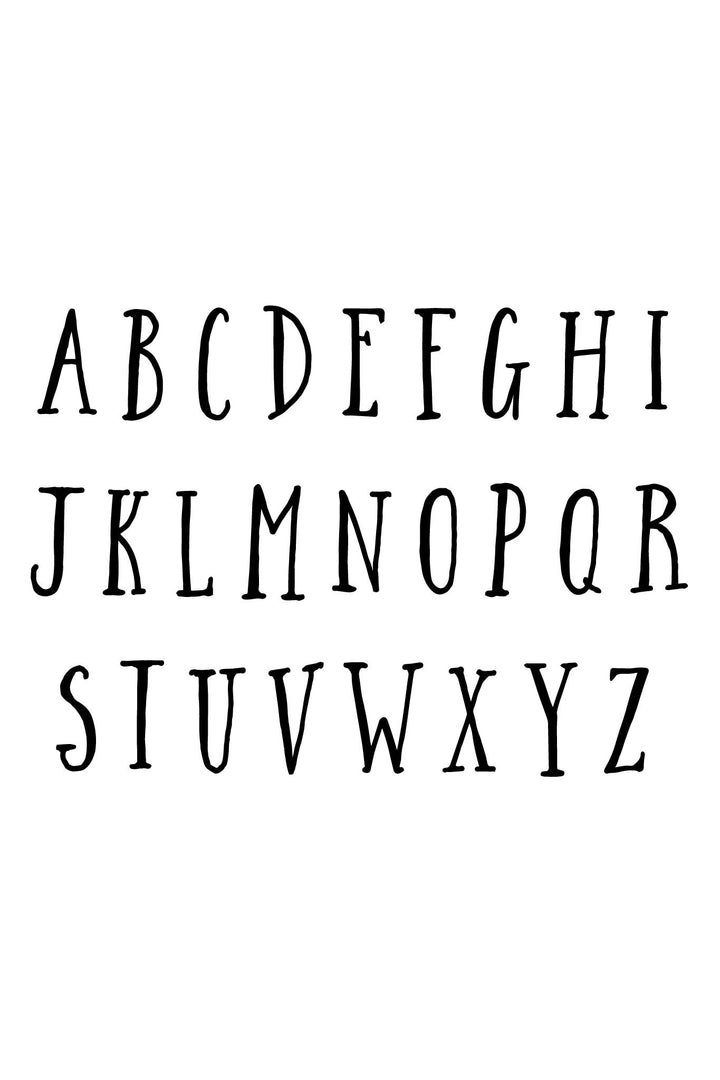 Caden Lane black alphabet letters on a white background