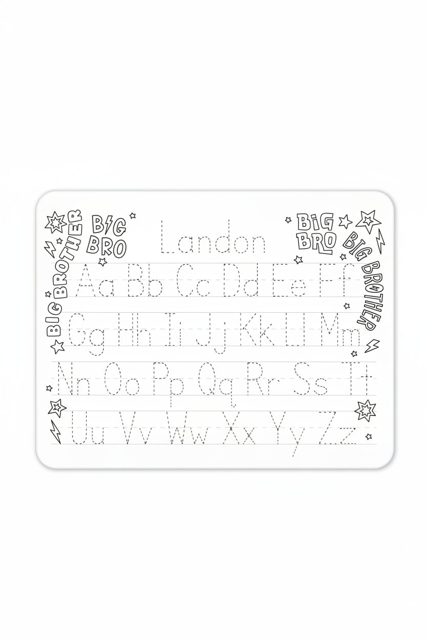 big brother personalized alphabet whiteboard 