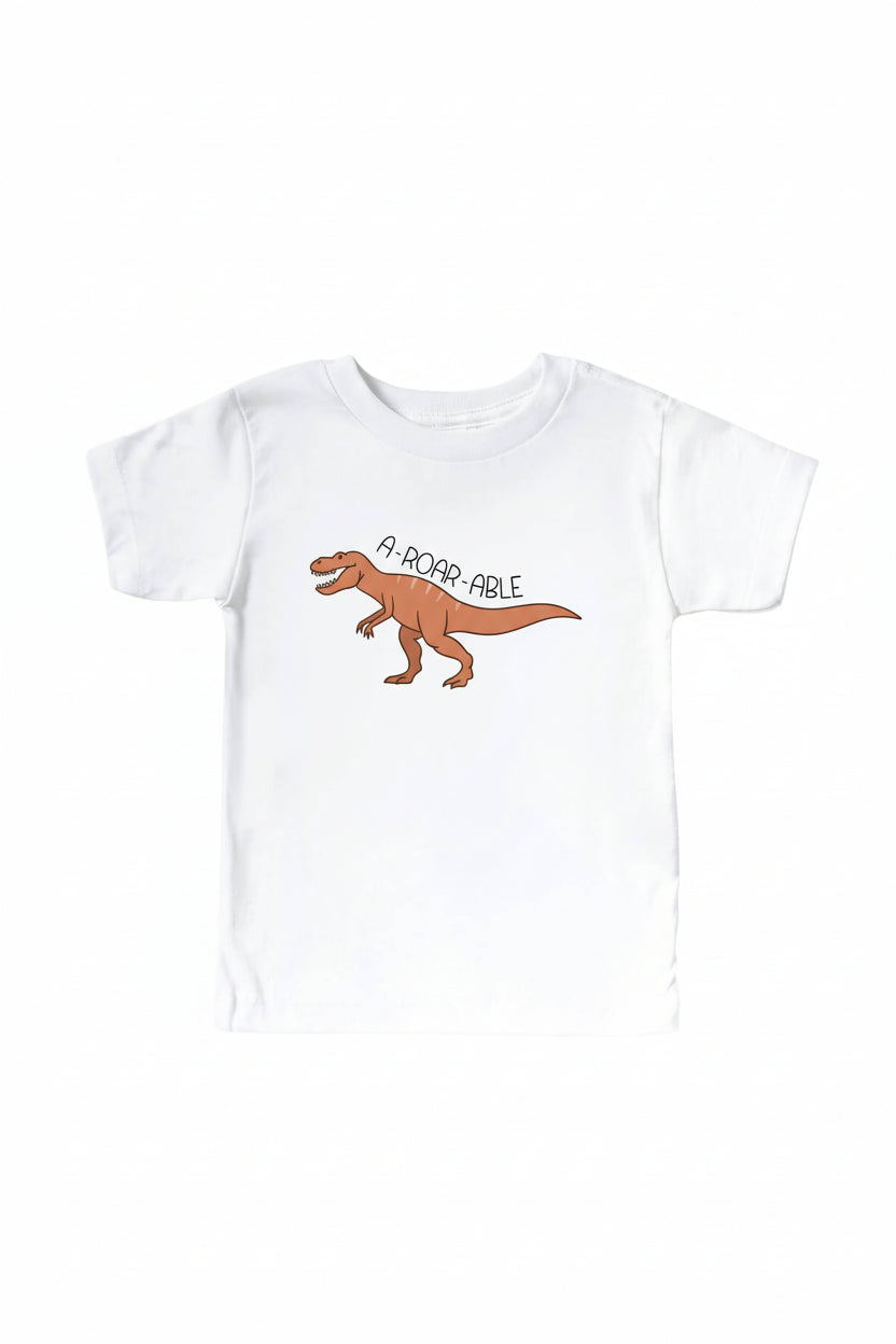 aroarable dinosaur kids graphic tee