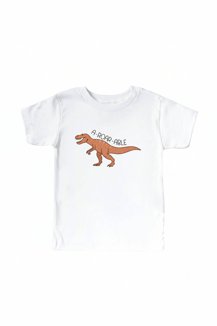 aroarable dinosaur kids graphic tee