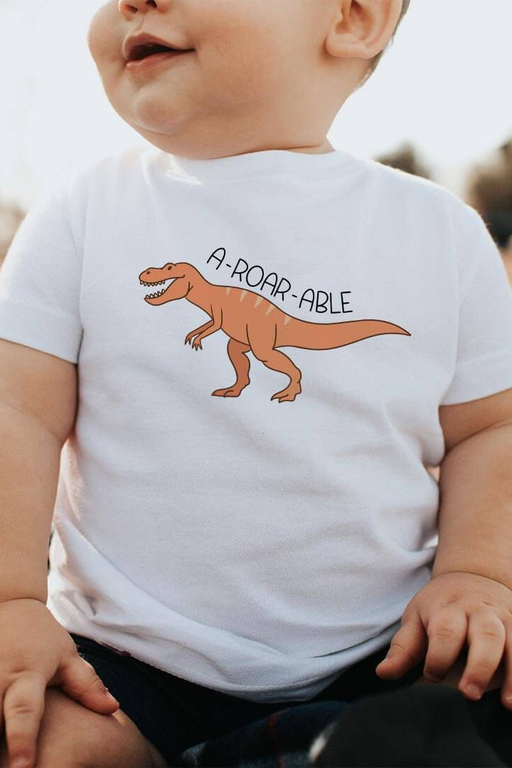 A-Roar-Able Kids Graphic Tee | White