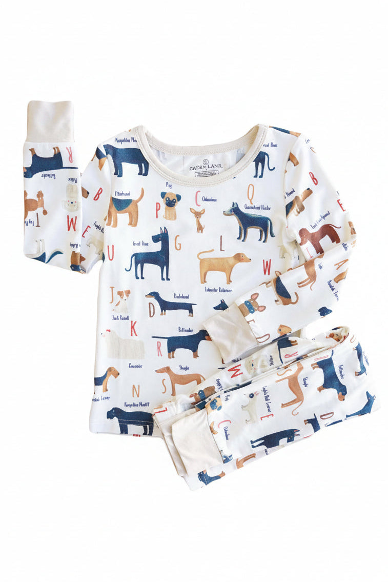 two piece pajama set abc paw-ty