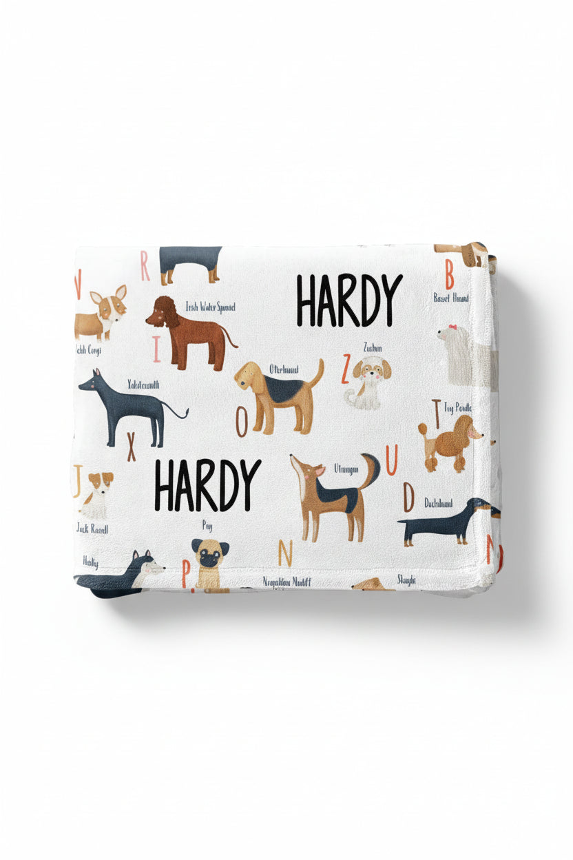 abc paw-ty personalized kids blanket
