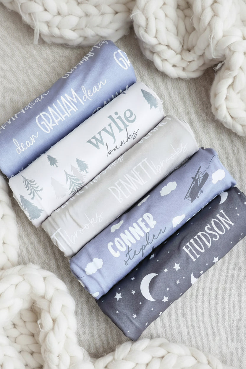 adventure boy personalized swaddle blanket
