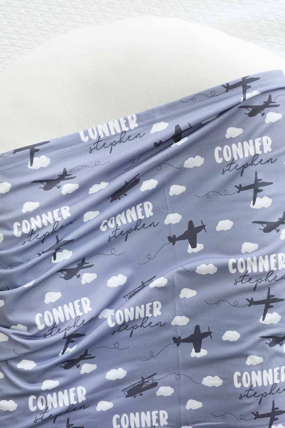 airplane personalized swaddle blanket 