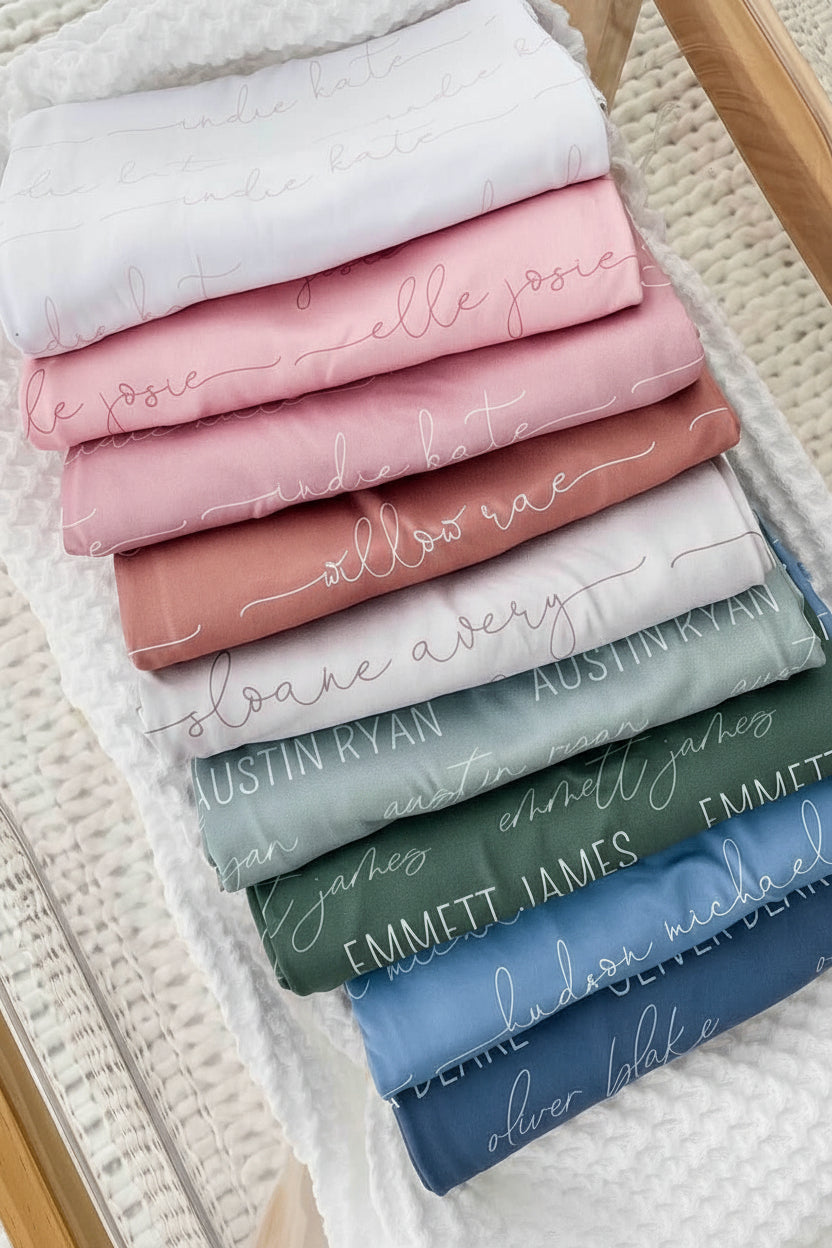 Personalized Baby Name Swaddle Blanket | Dusty Hues