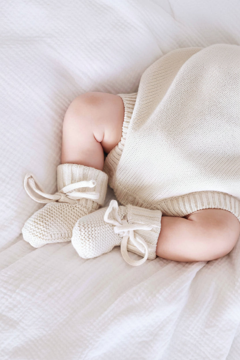 Knit Baby Booties | Ash