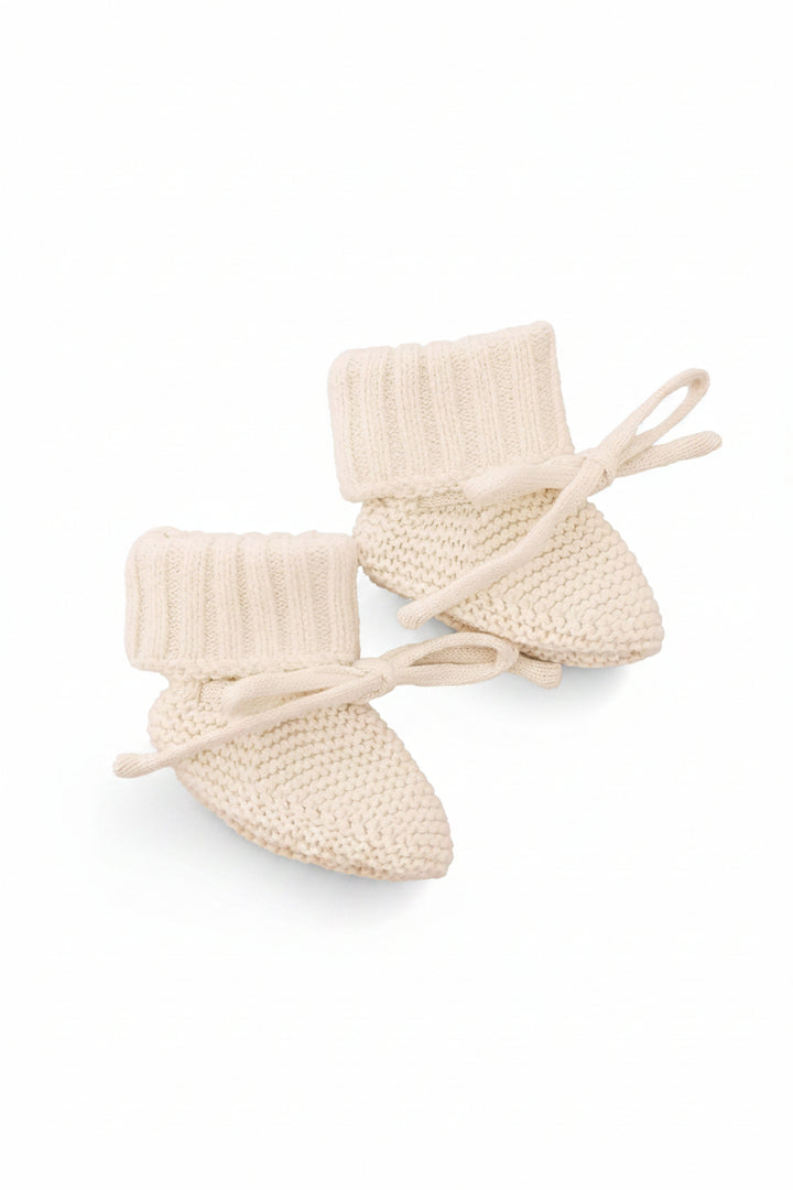 ash knit bow booties for babies 