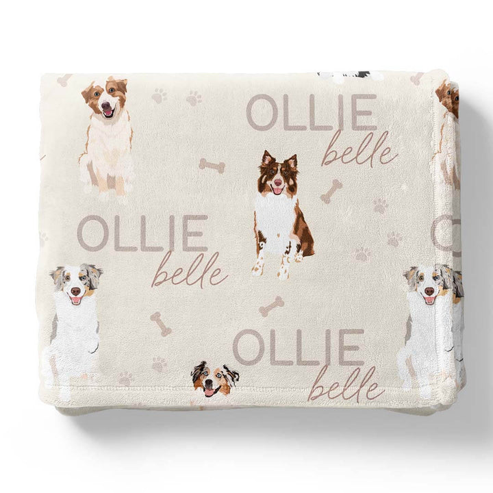 australian shepherd tan blanket  