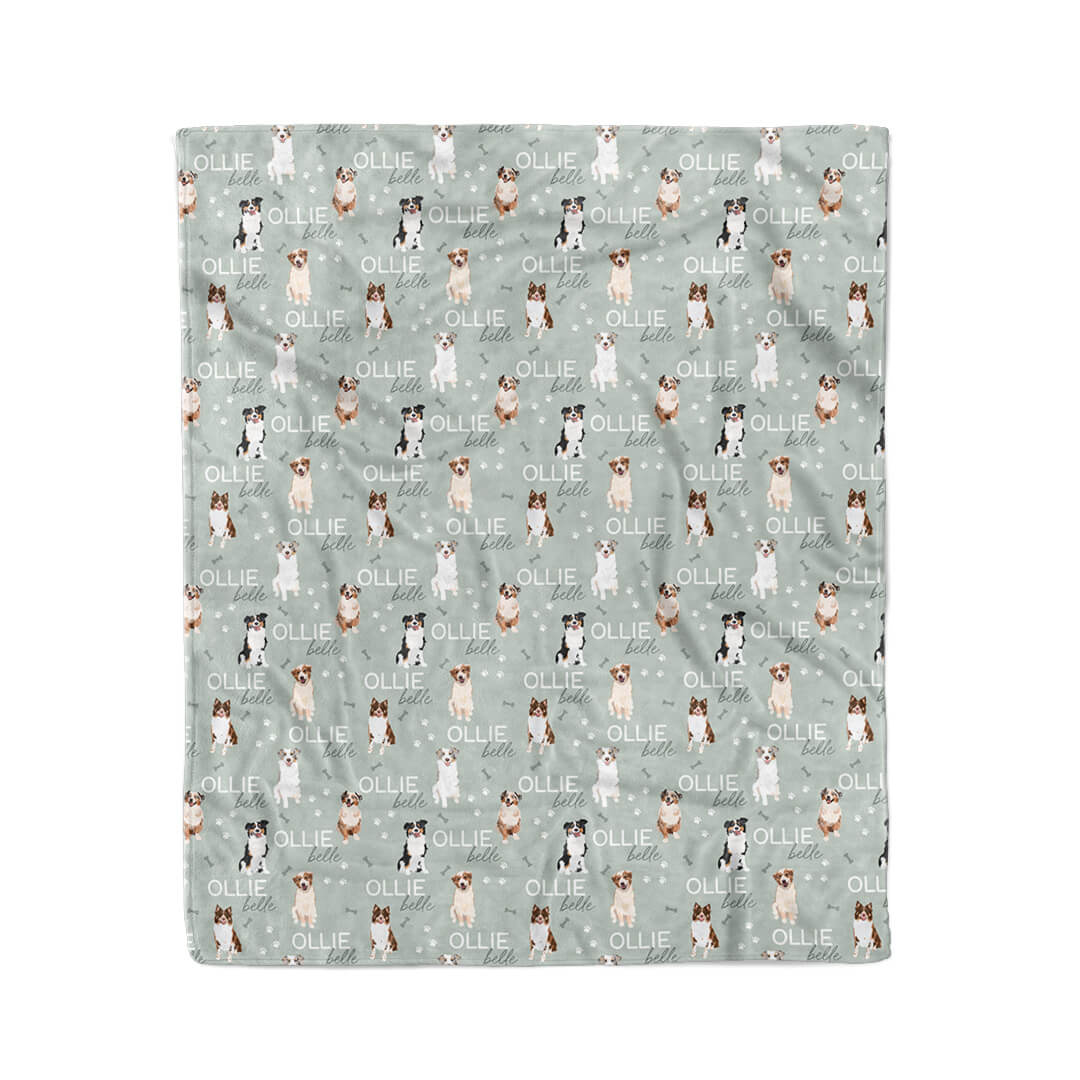 australian shepherd green blanket 
