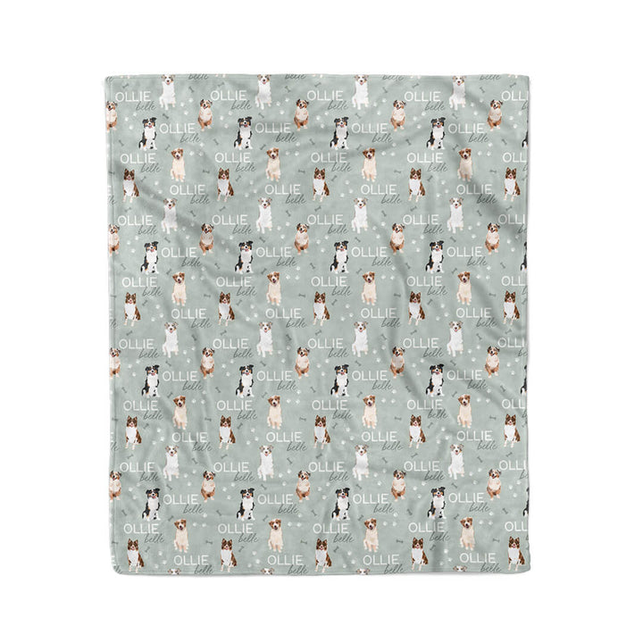 australian shepherd green blanket 
