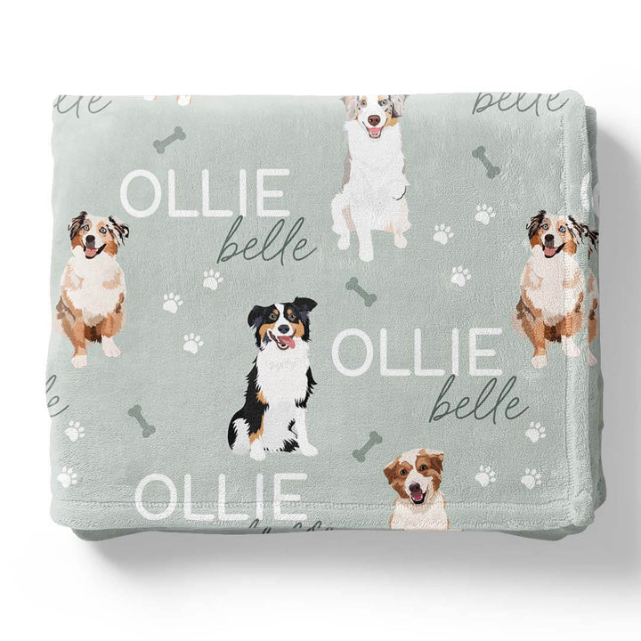 australian shephed kids blanket 
