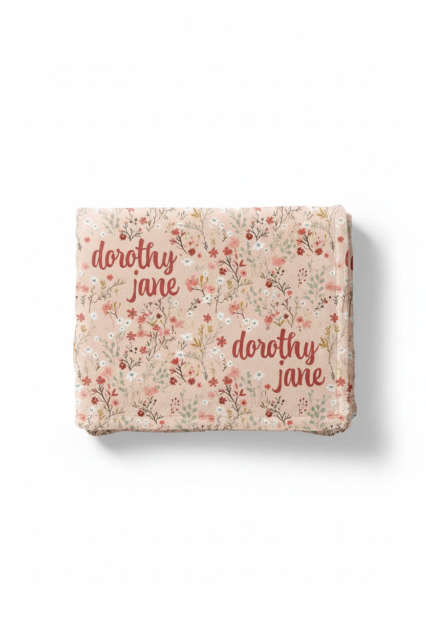 autumn blooms personalized blanket for kids 