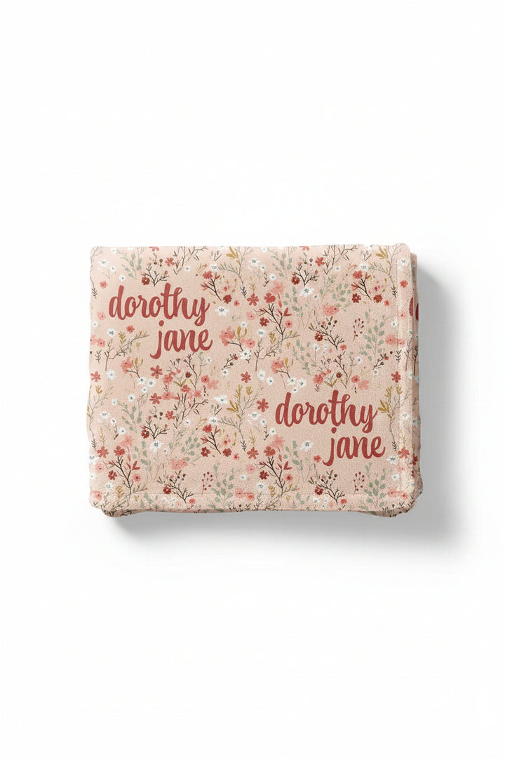 autumn blooms personalized blanket for kids 
