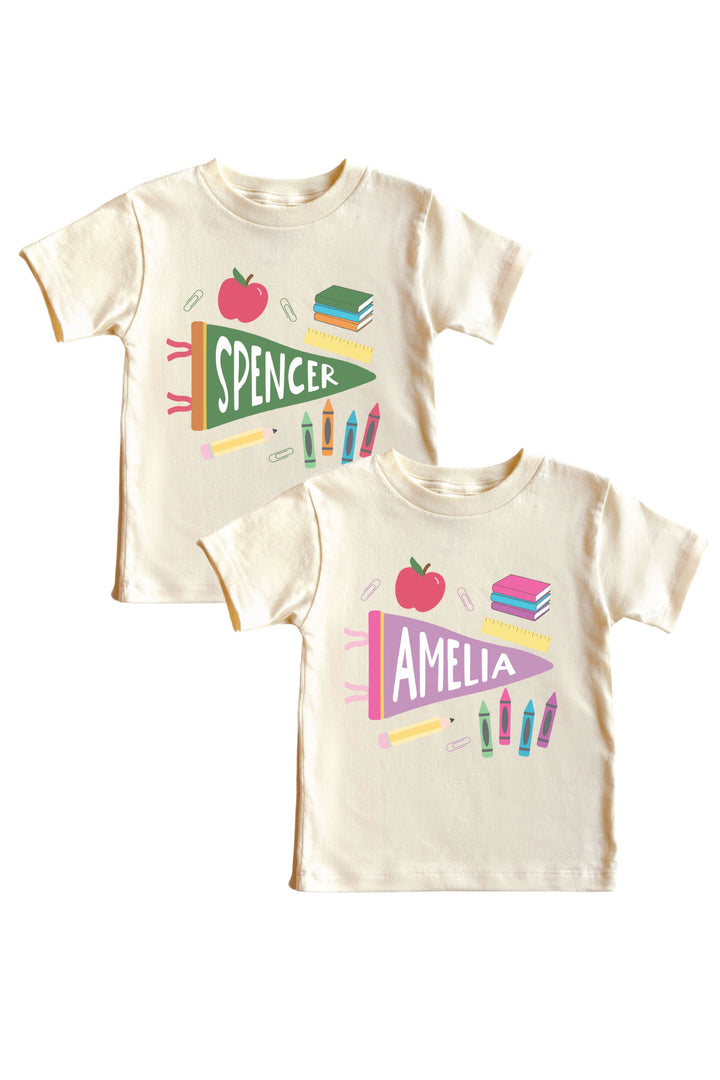name flag back to school graphic tees
