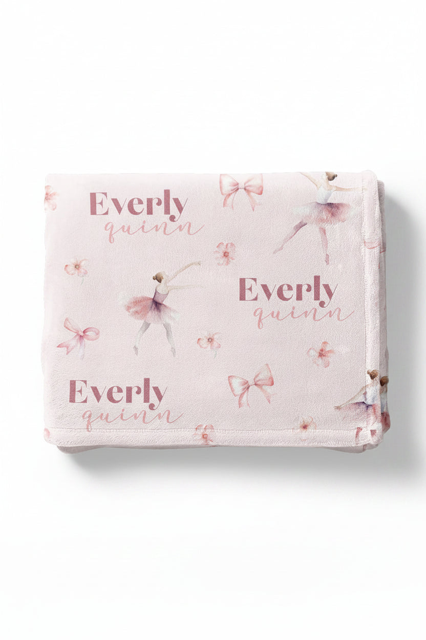 ballerina personalized kids blanket 