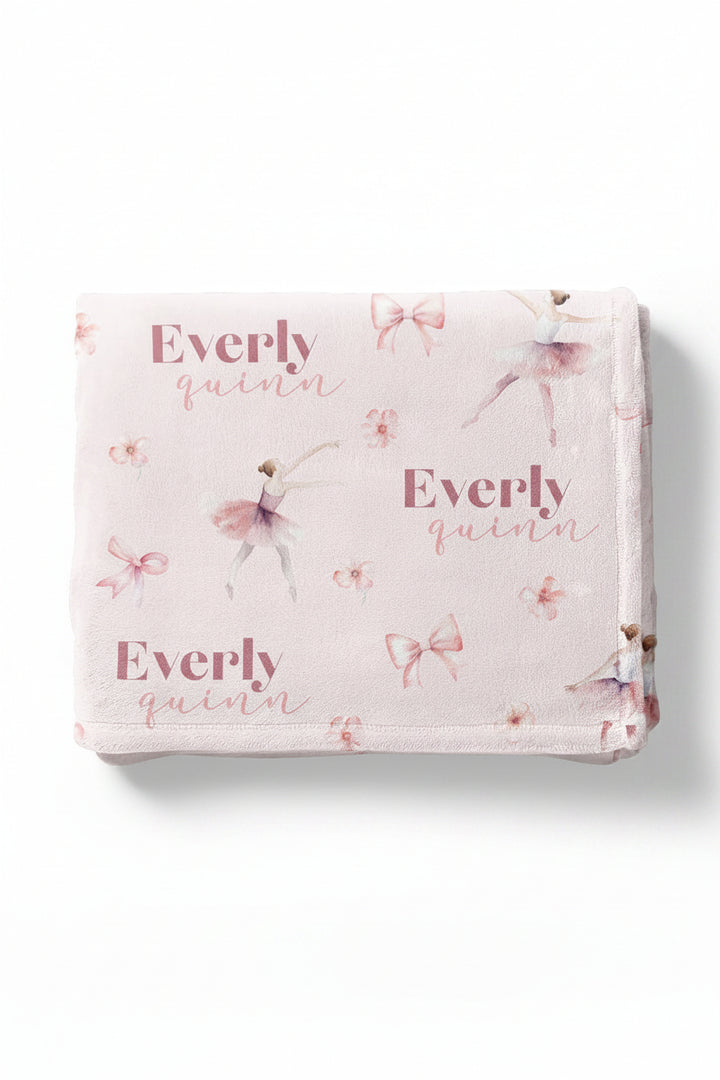 ballerina personalized kids blanket 