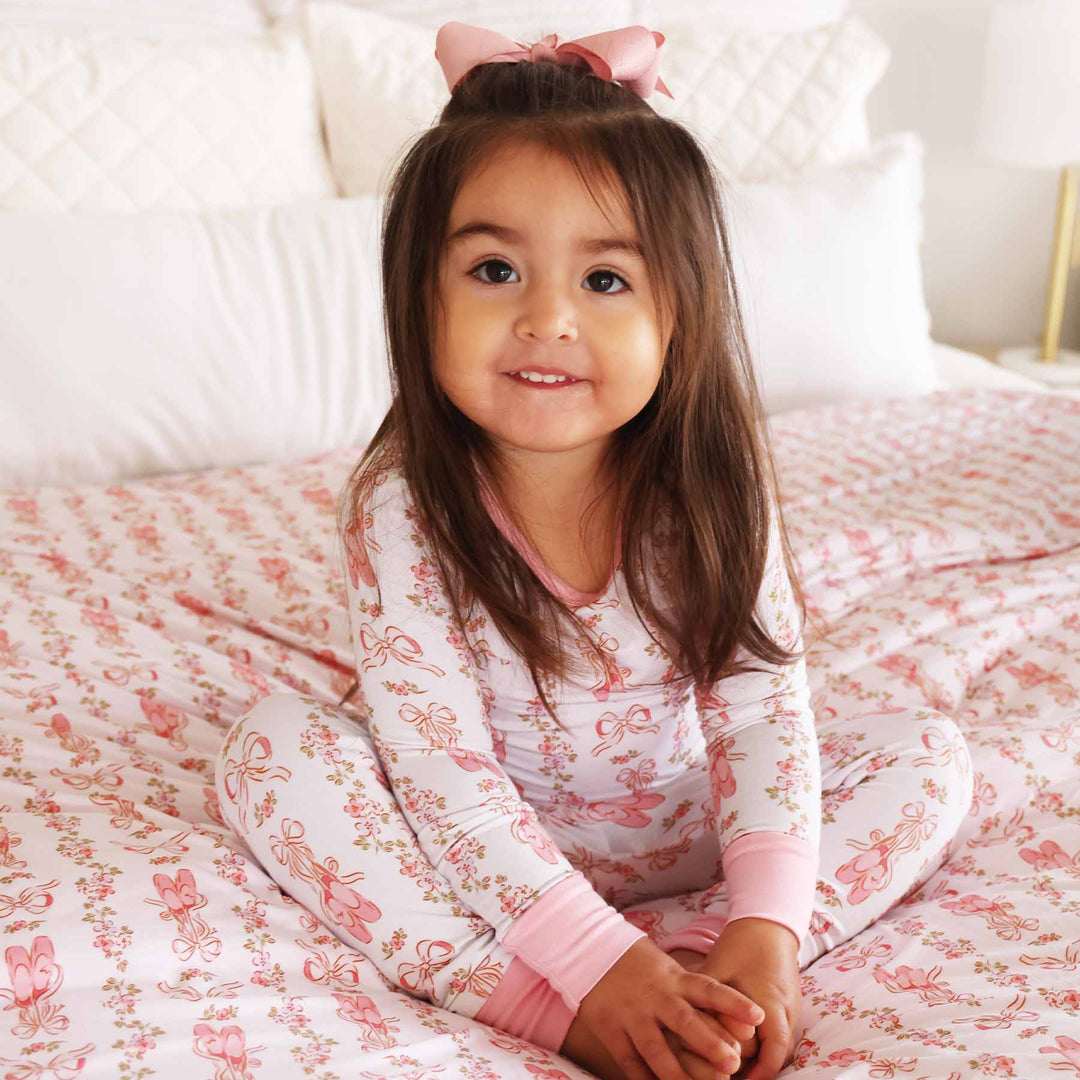 ballerina print pajamas for kids