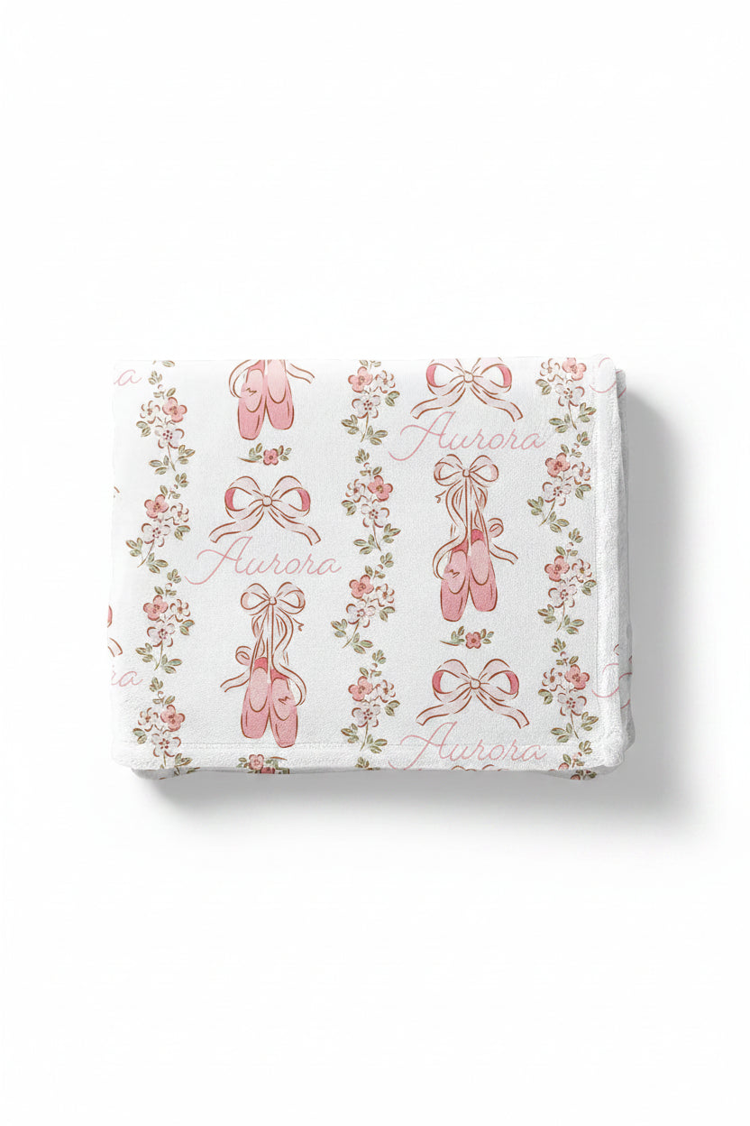 Ballet Blossoms Personalized Kids Blanket