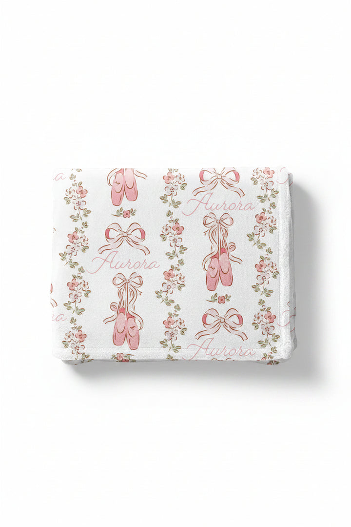 Ballet Blossoms Personalized Kids Blanket