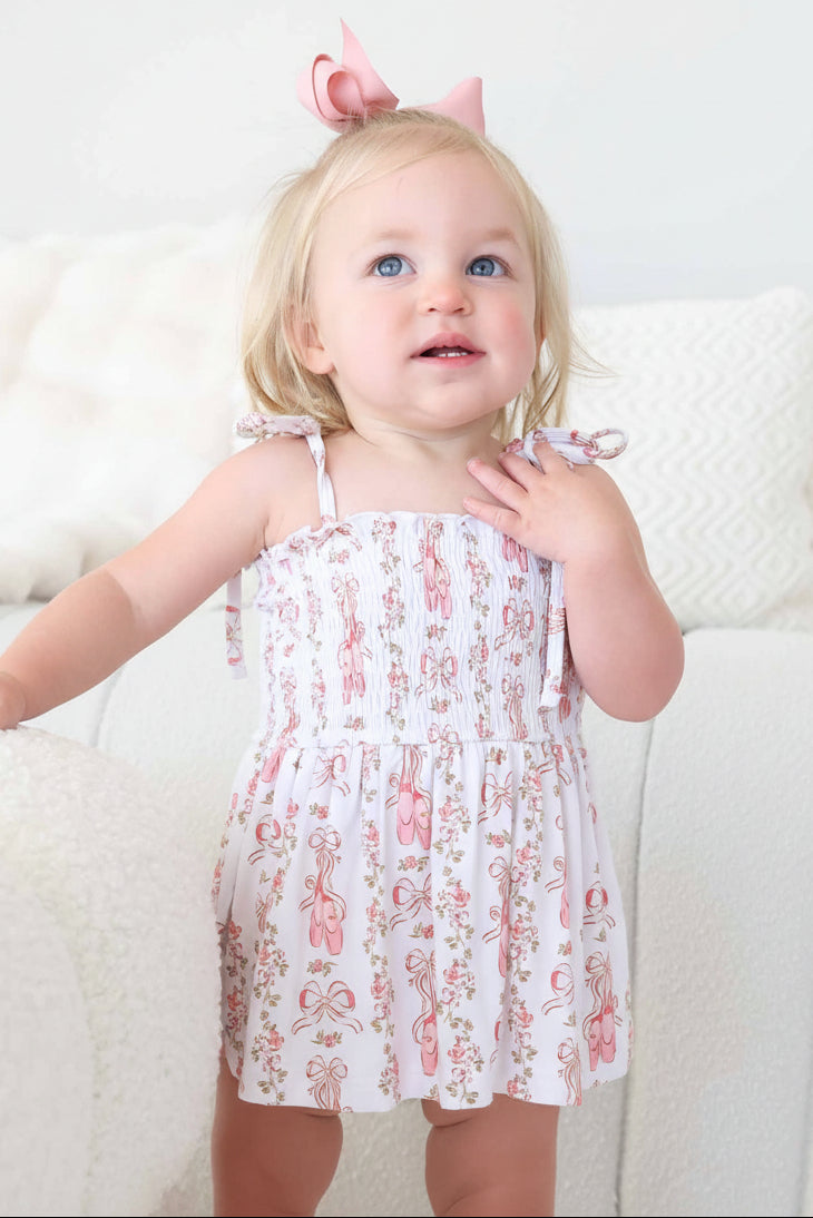 Smocked Twirl Bodysuit | Ballet Blossoms