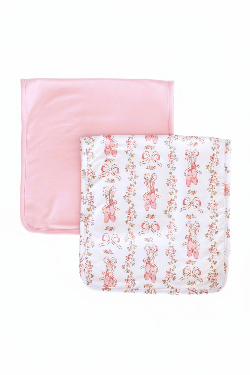 Ballet Blossoms 2pc Burp Cloth Set