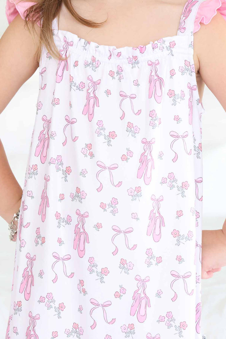ruffle sleeve ballet nightgown for girls 