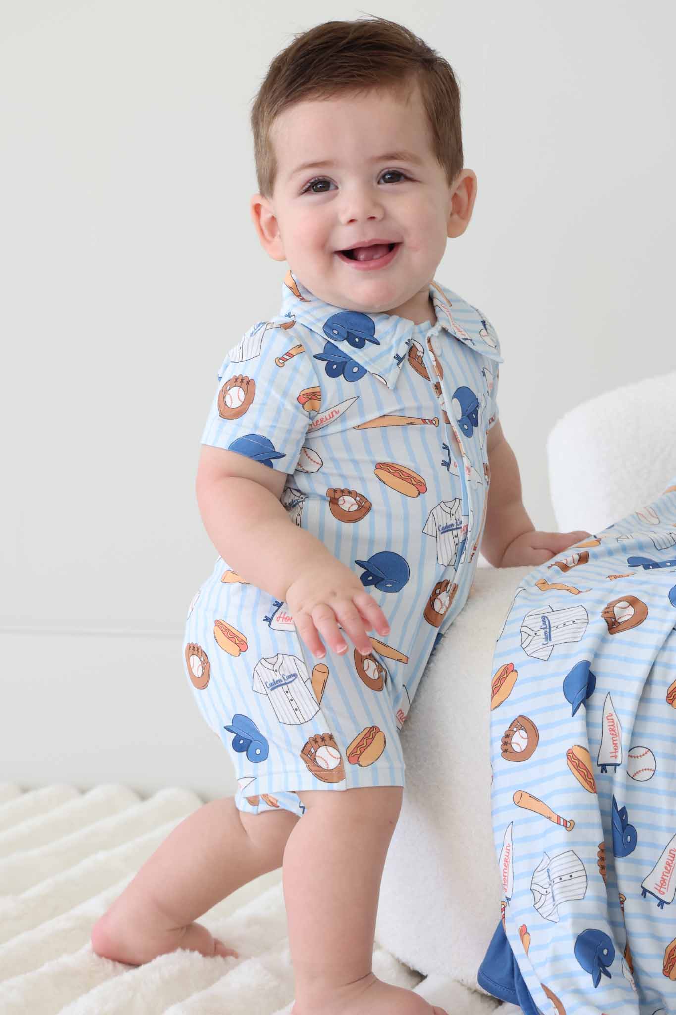 Ballpark Bros Button Romper