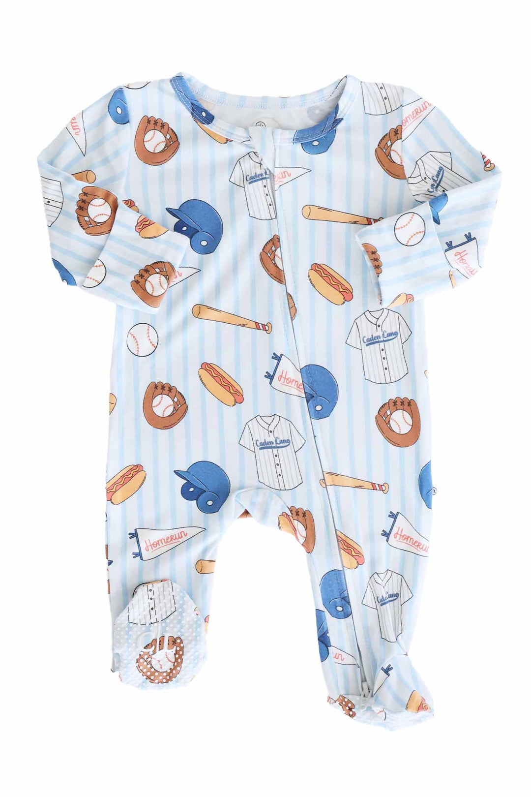 ballpark bros zipper footie for boys