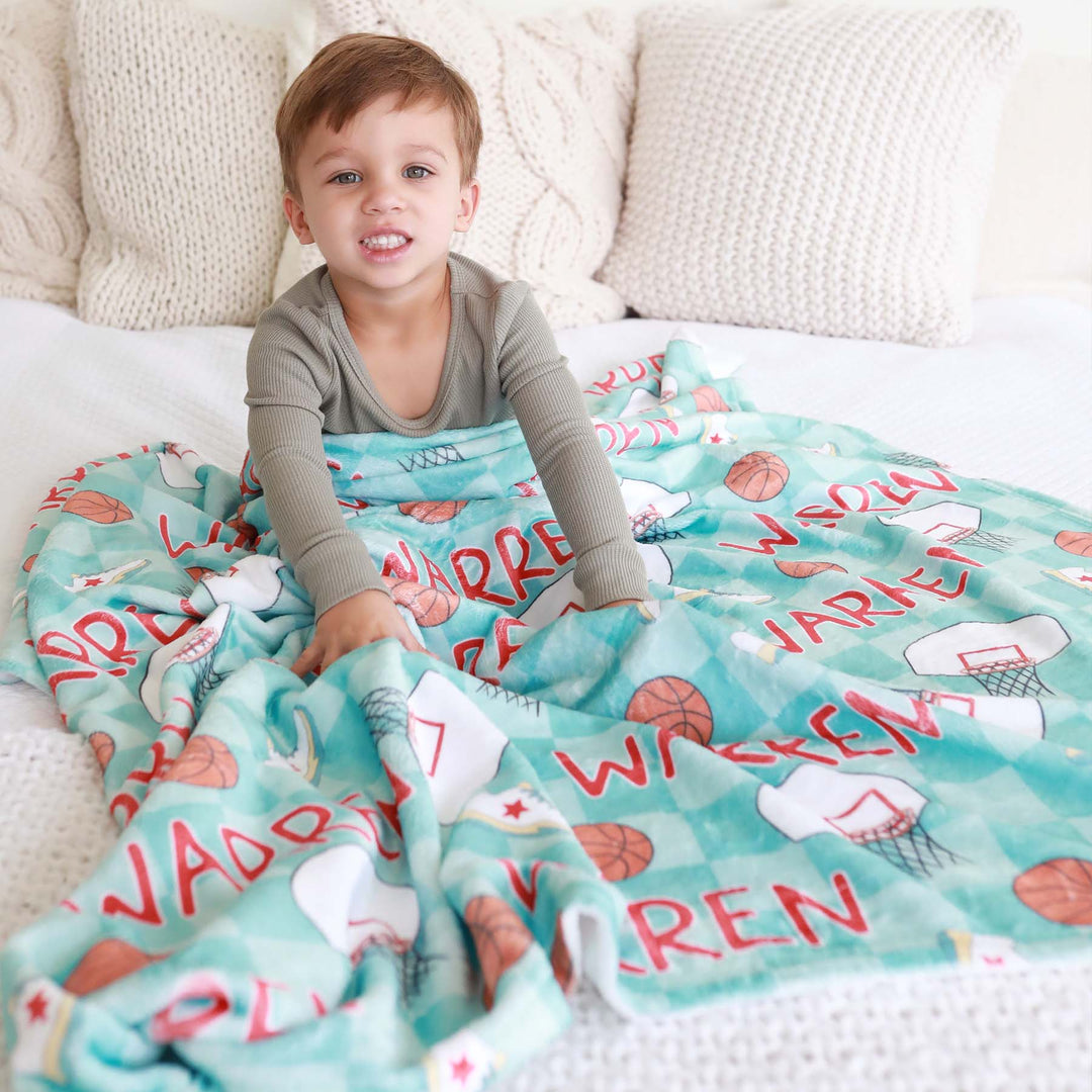 basketball themed kids blanket 