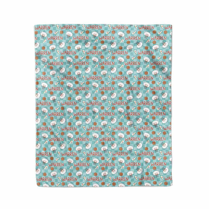 turquoise basketball blanket for kids 