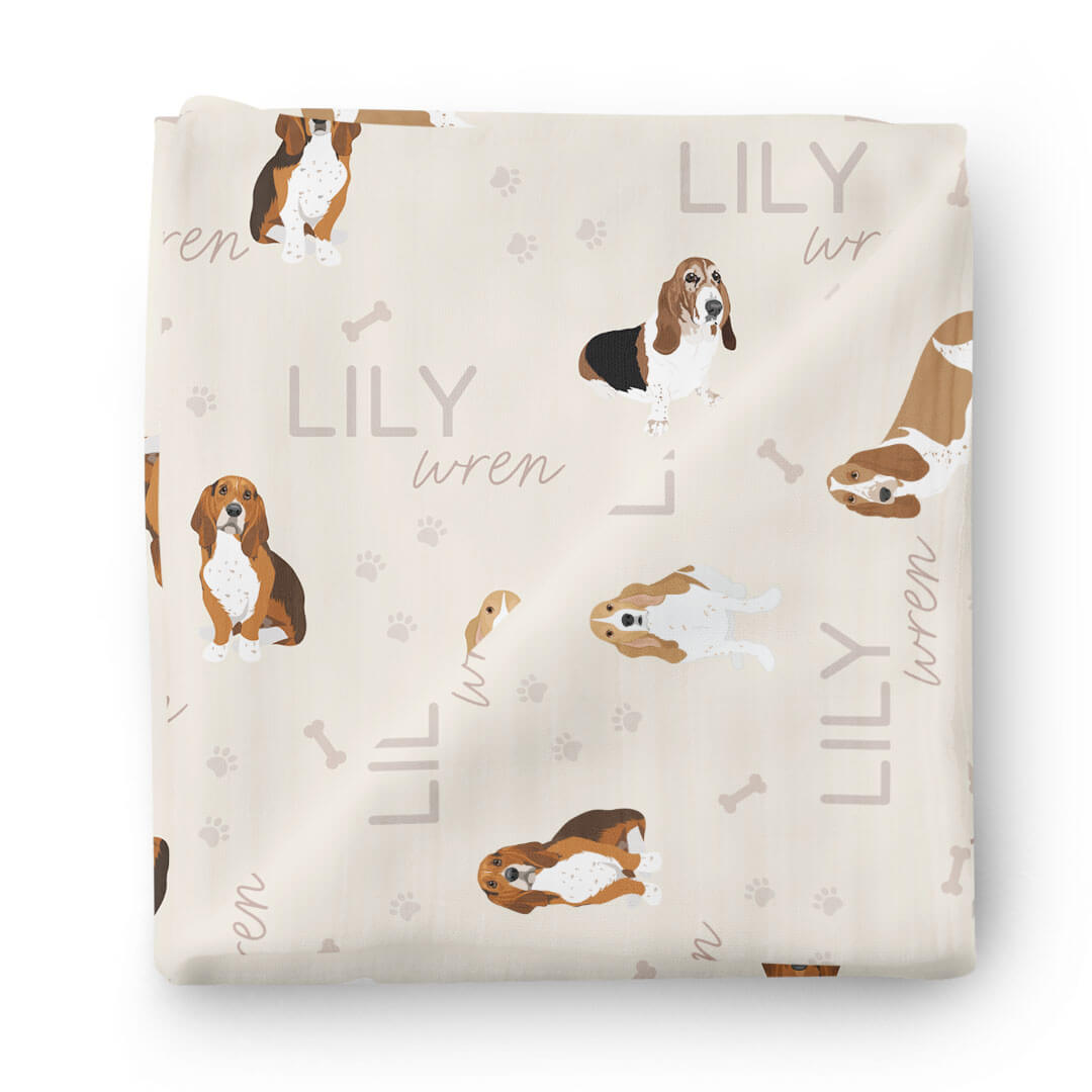 Personalized Baby Name Swaddle Blanket | Dog Breeds