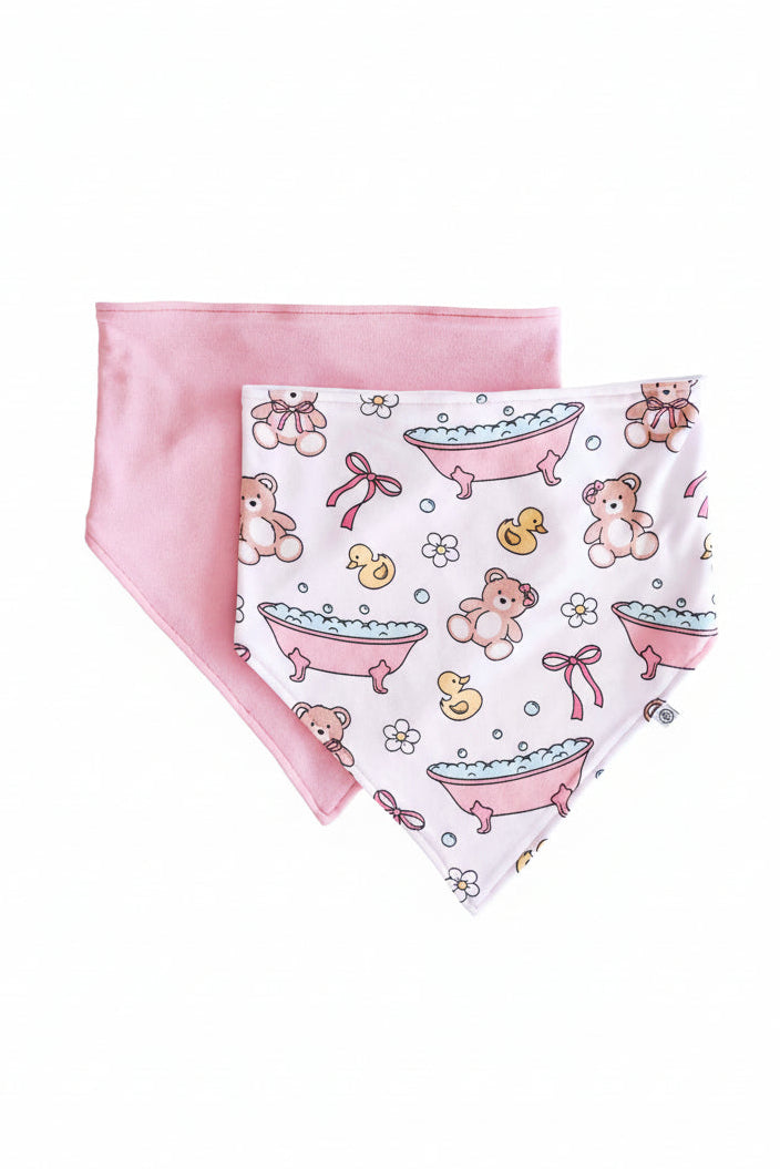 Bathtime Besties 2pc Bandana Bibs | Pink
