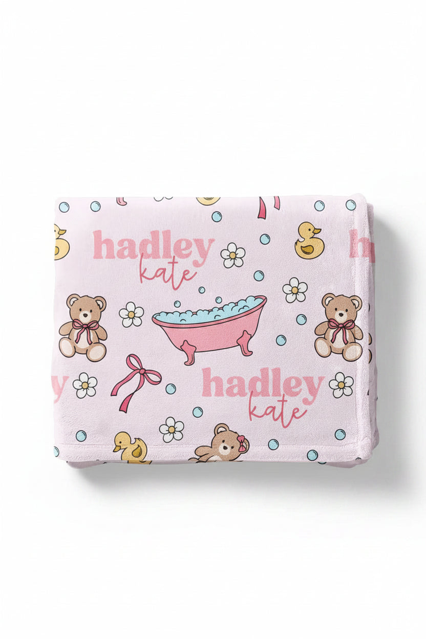 kids personalized blanket bath time besties 