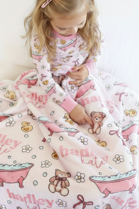 bath time besties personalized blanket for kids 